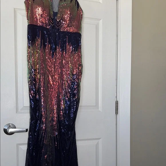 Multicolor Sequin Dress with Spaghetti Straps - Picture 5 of 16